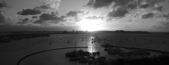 des bateuax  a coucher de soleil